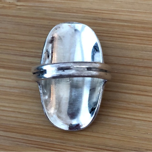 $98 Signed Southwest Artisan Vintage Estate Ring  Size 8 & 3/4 Marked F Sterling - Picture 9 of 10
